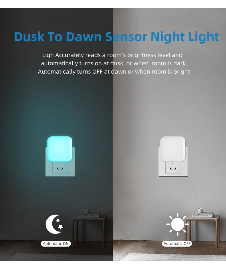 Plug LED Night Light with Auto Dusk to Dawn Sensor