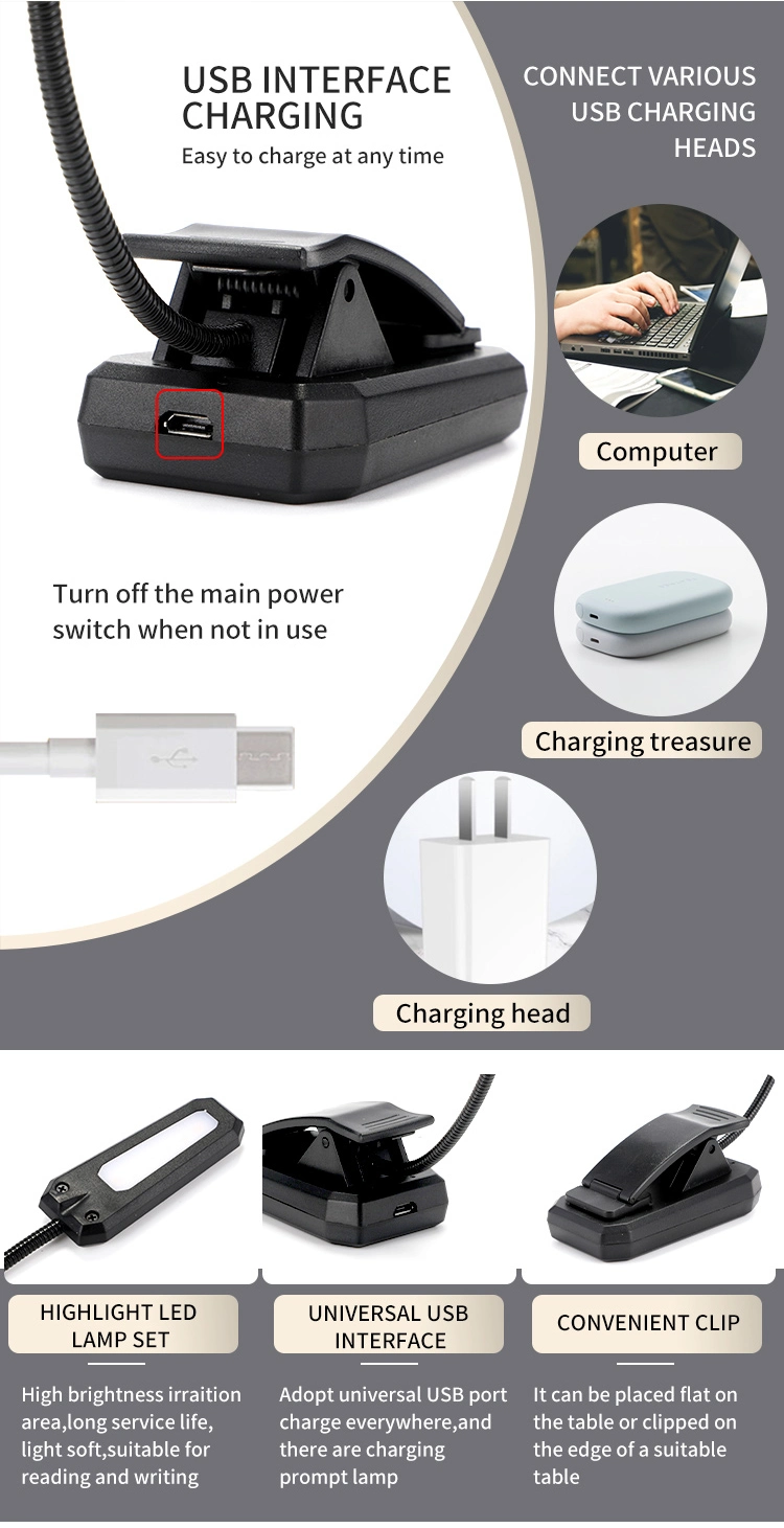 Reading Light, Rechargeable Book Light for Reading in Bed