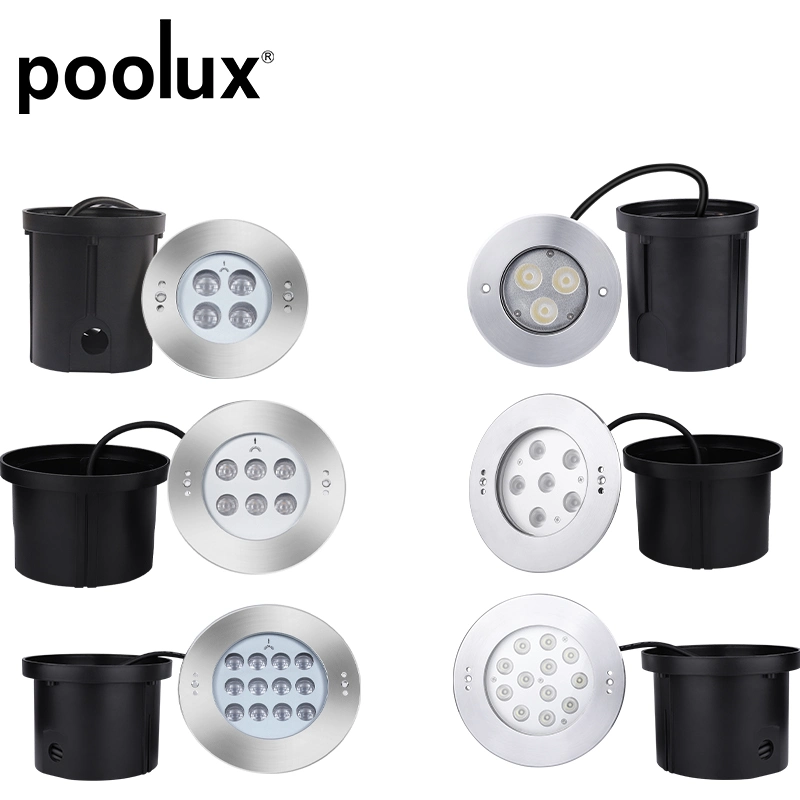 2022 Poolux 316 Stainless Steel 18W IP68 Recessedimmersible Underwater LED Pool Light