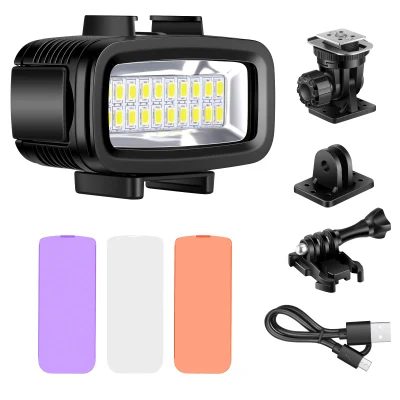 Neewer LED-20 20PCS 수중 40m 다이빙 램프 DV 카메라 Gopro Hero4 3 및 기타 액션 카메라 용 방수 비디오 LED 조명